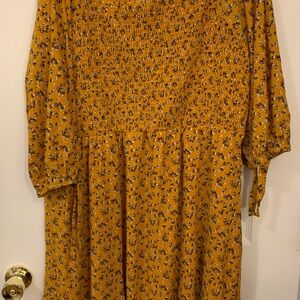 Floral Mustard Yellow Dress